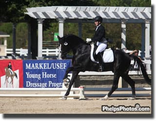 Cover - Emily Wagner and her own American-bred Warmblood stallion Wakeup, 2011.  (PhelpsPhotos.com)