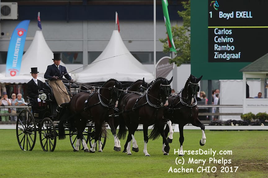 Boyd Exell winning dressage result at Aachen