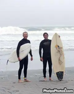 Cover - San Diegans Guenter Seidel and David Blake add surfing to their training regime as they prepare for the Rancho Valencia Dressage Affaire, 2012. (Photo:  PhelpsPhotos.com)