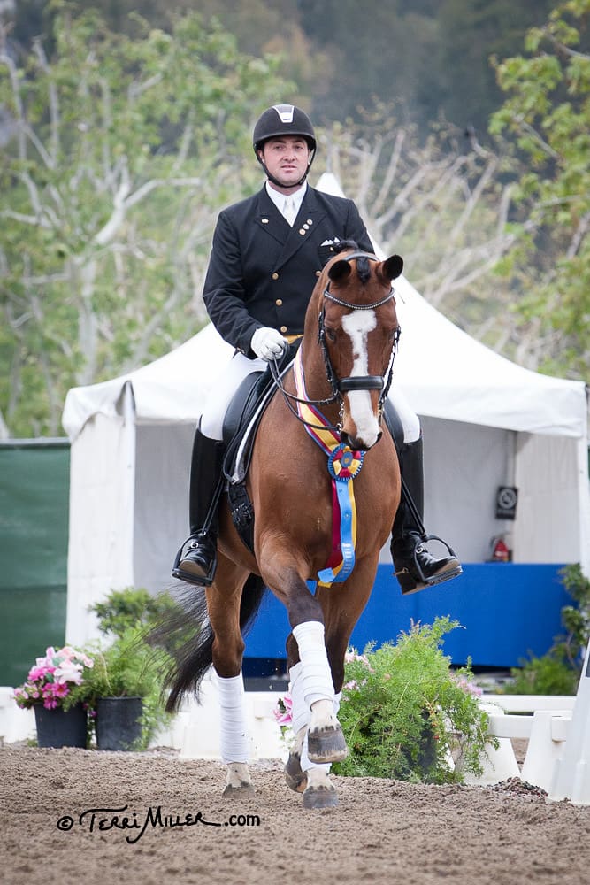 Cover - Brian Hafner & Lombardo LHF earn another win in the Grand Prix Freestyle at the Capistrano Dressage International CDI-W. 2014. (Photo: Terri Miller)