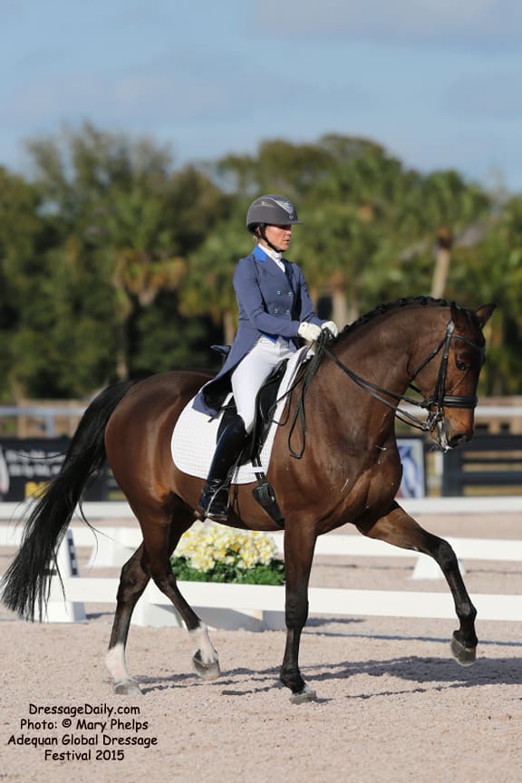 Cover - Susanne Hassler and Harmony's Boitano KWPN gelding by Santano out of the mare Roma Jackson (Whinny Jackson-Ferro) Photo: © Mary Phelps