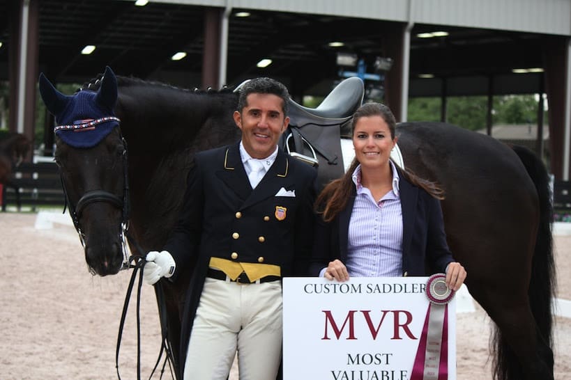 Cover - Custom Saddlery’s final MVR winner of the 2014 season, Dr. Cesar Parra is presented with his award by Cora Causemann