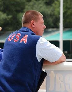 Cover - Scott Hassler looks on during the Markel/USEF Young Horse Selection Trials at Flintridge, 2011.