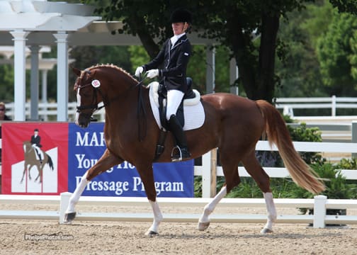 Alice Tarjan and Elfenfeuer (Florencio I-Elfensonne by Sion) win the Markel/USEF National Young Horse Preliminay test with a 7.66 Photo: Mary Phelps - phelpsphotos.com