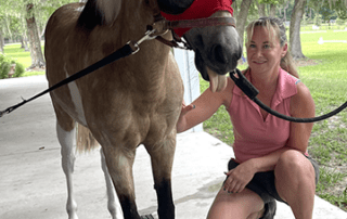 Dr. Crystal Riczu monitoring Kimba
