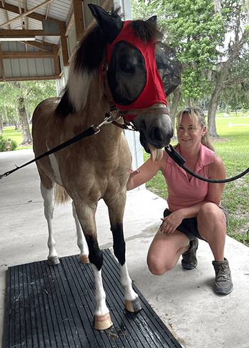Dr. Crystal Riczu monitoring Kimba