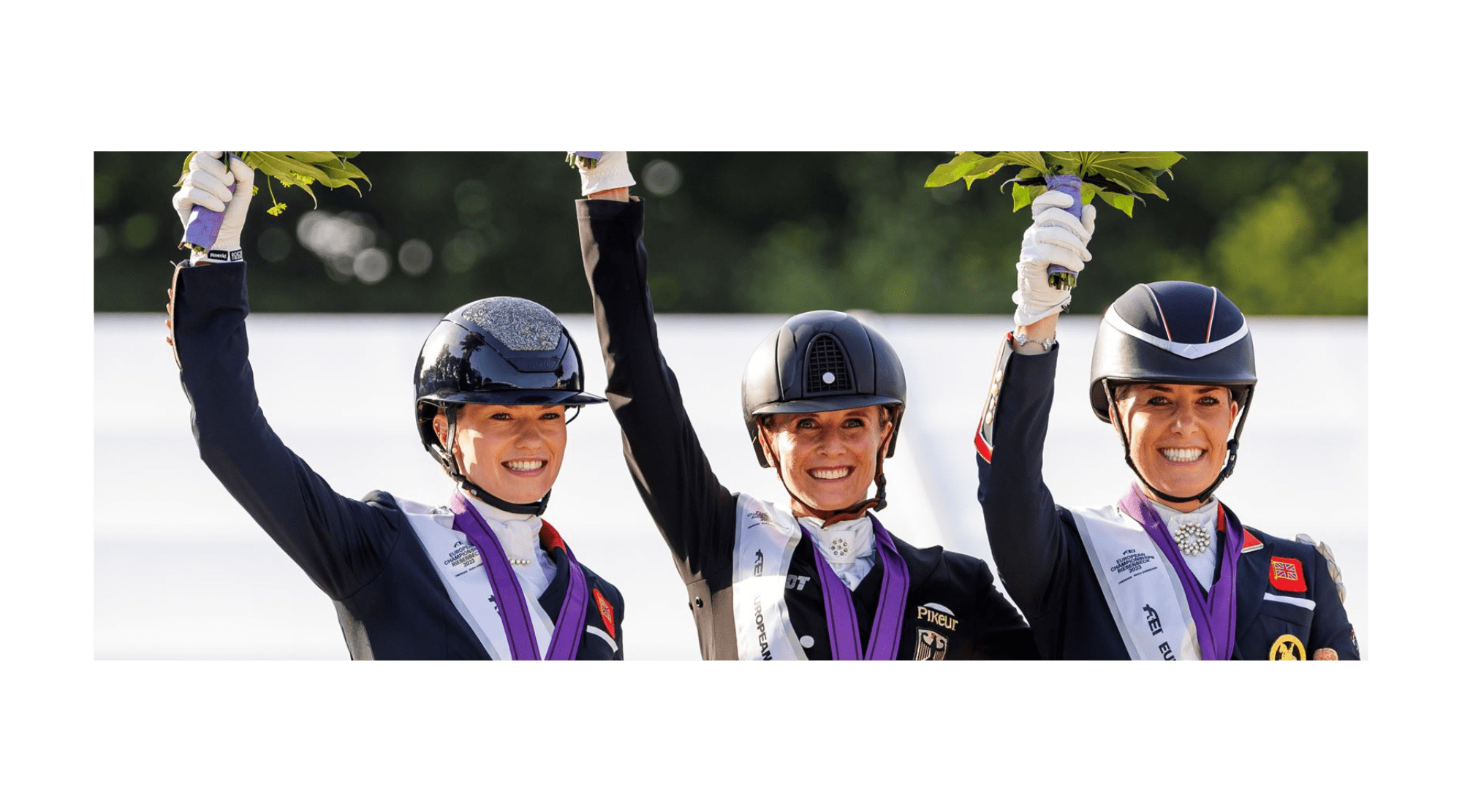2023 European Championships Freestyle Podium-Jessica von Bredow-Werndl-Charlotte Fry-Charlotte Dujardin