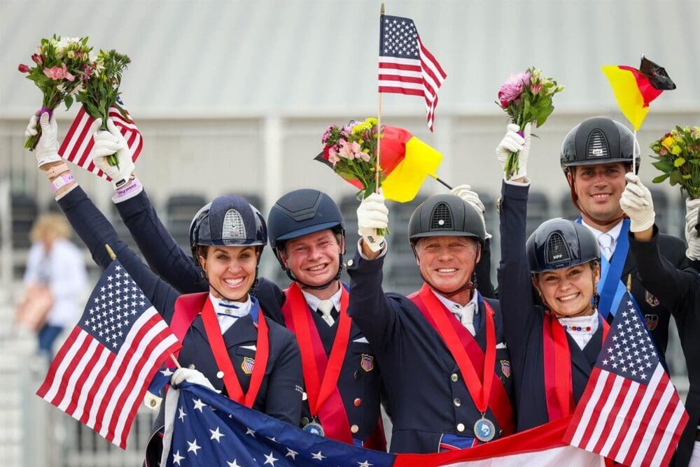 The Dutta Corp. U.S. Dressage Team of Jennifer Williams, Kevin Kohmann, Jan Ebeling, and Erin Nichols (Photo: Devyn Trethewey/US Equestrian)