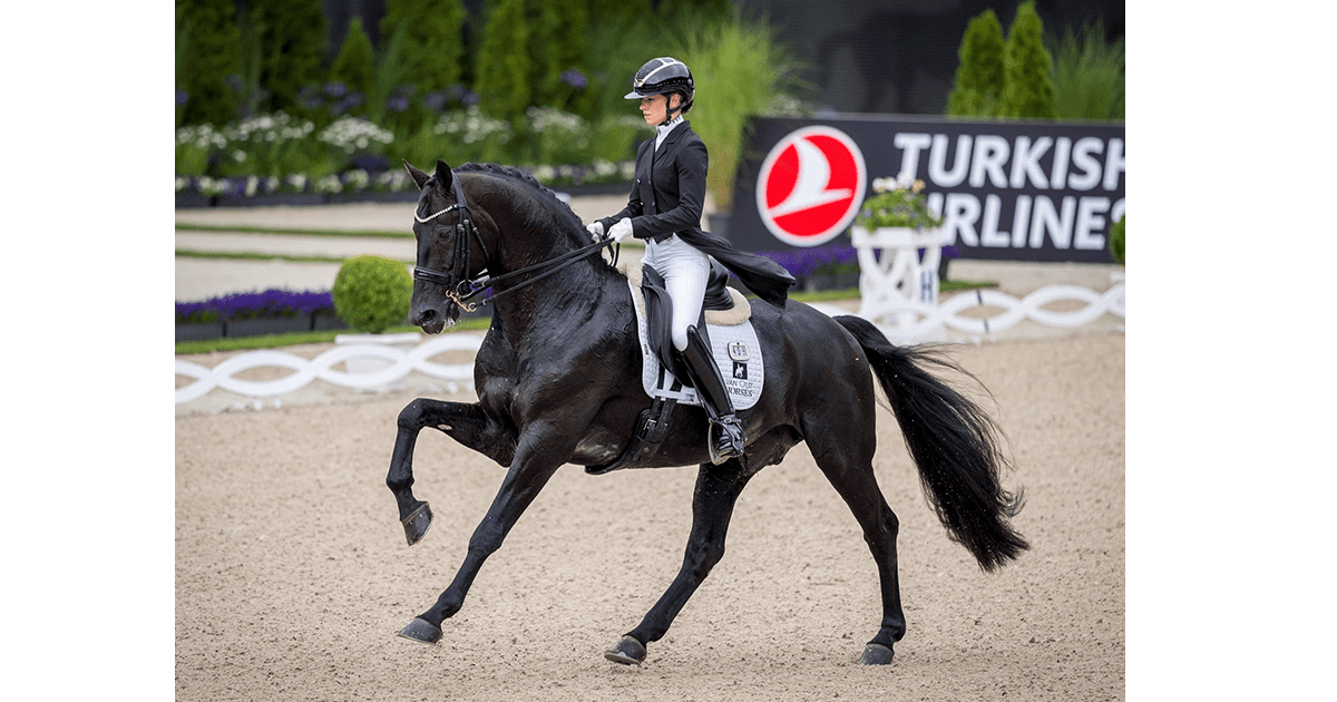 Charlotte Fry and Glamourdale during their ride to victory in the Prize of Soers. (Photo: CHIO Aachen/Arnd Bronkhorst).