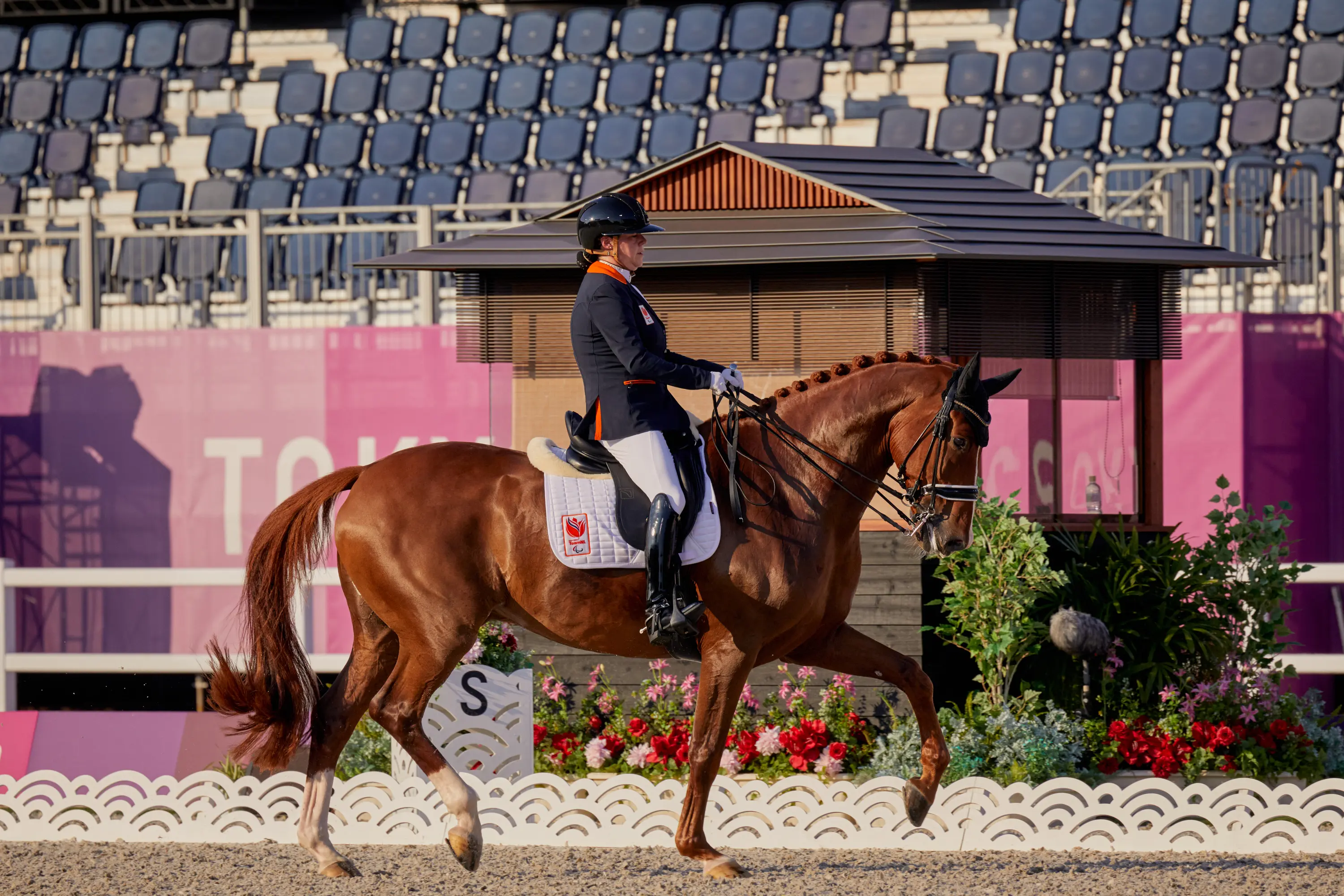 Sanne Voets (NED) and Demantur at the Tokyo 2020 Paralympic Games. © FEI/Liz Gregg