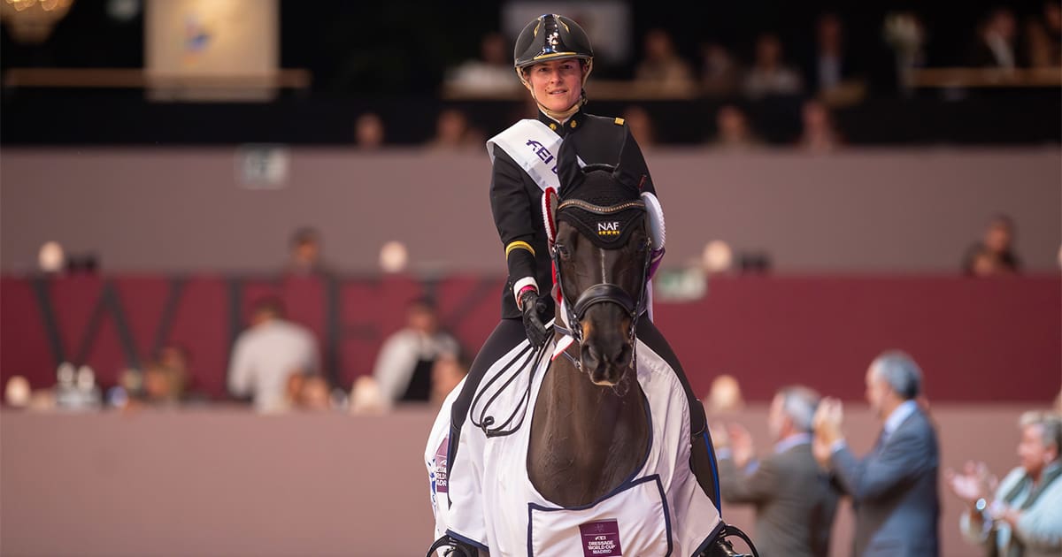 Pauline Basquin (FRA) and Sertorius de Rima Z ifce - winners of the FEI Dressage World Cup™ 2024/25 - Madrid (ESP)