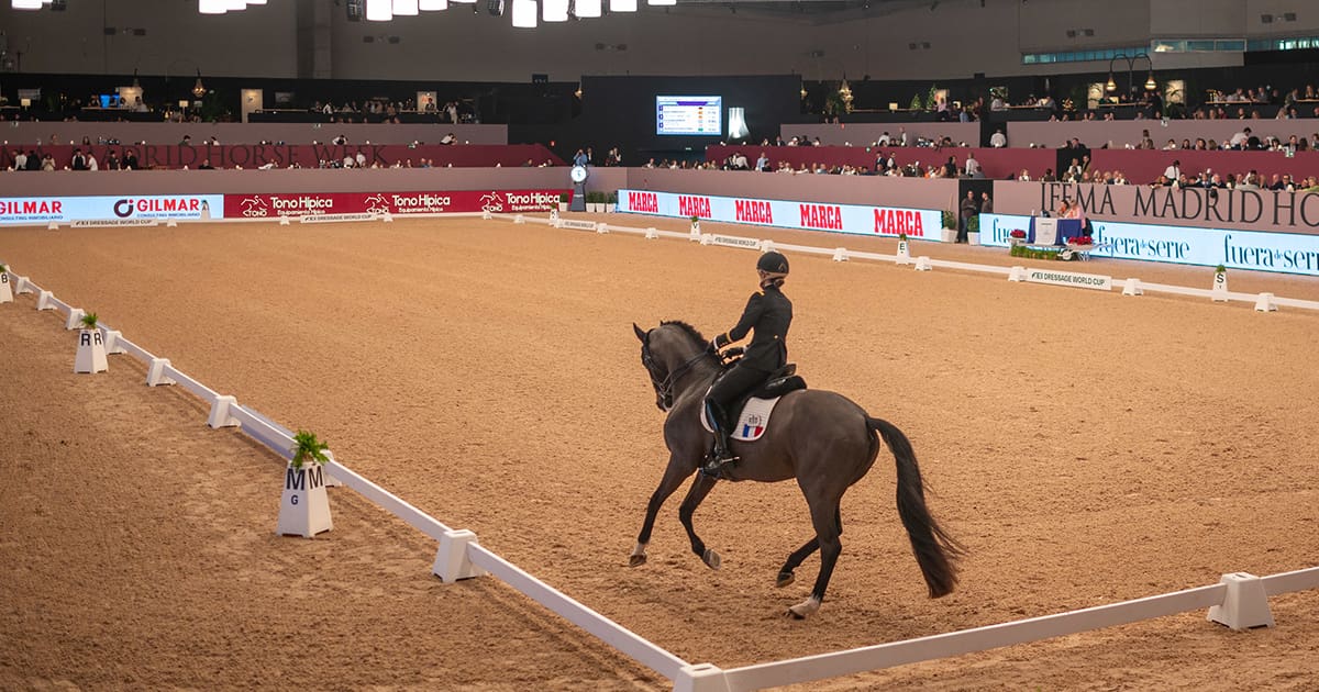 Pauline Basquin (FRA) and Sertorius de Rima Z ifce - winners of the FEI Dressage World Cup™ 2024/25 - Madrid (ESP)