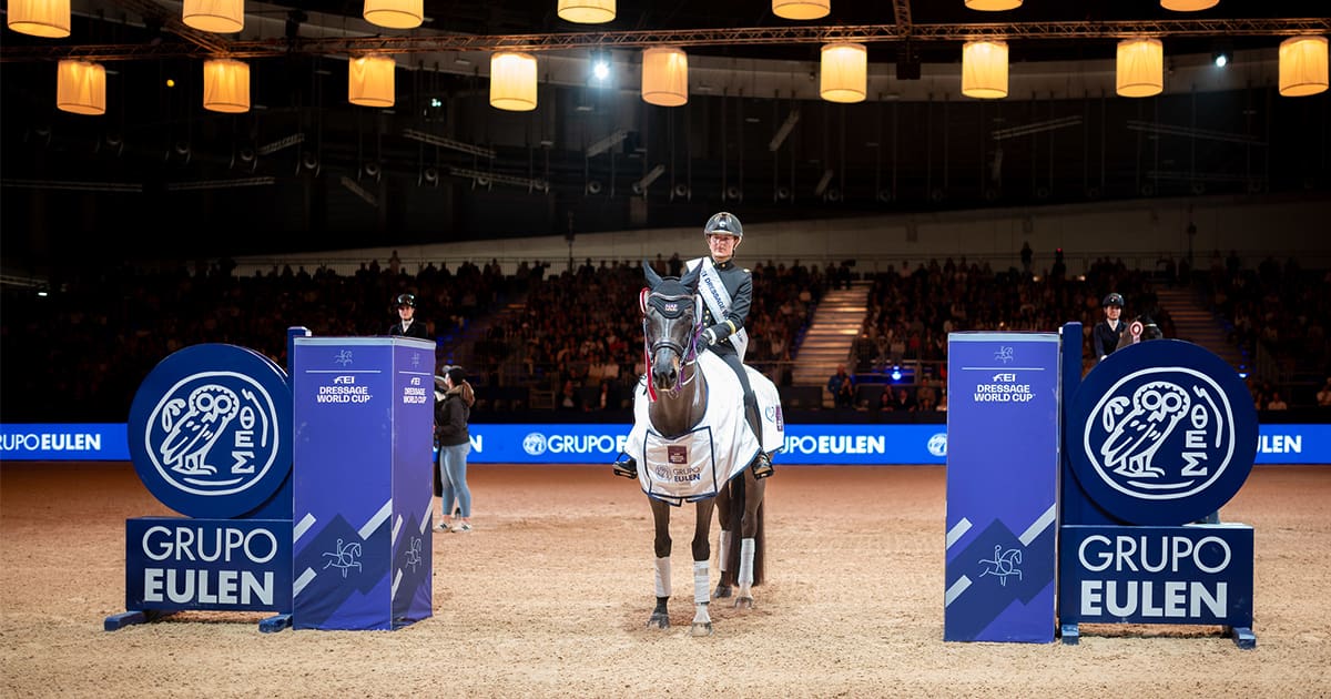 Pauline Basquin (FRA) and Sertorius de Rima Z ifce - winners of the FEI Dressage World Cup™ 2024/25 - Madrid (ESP)