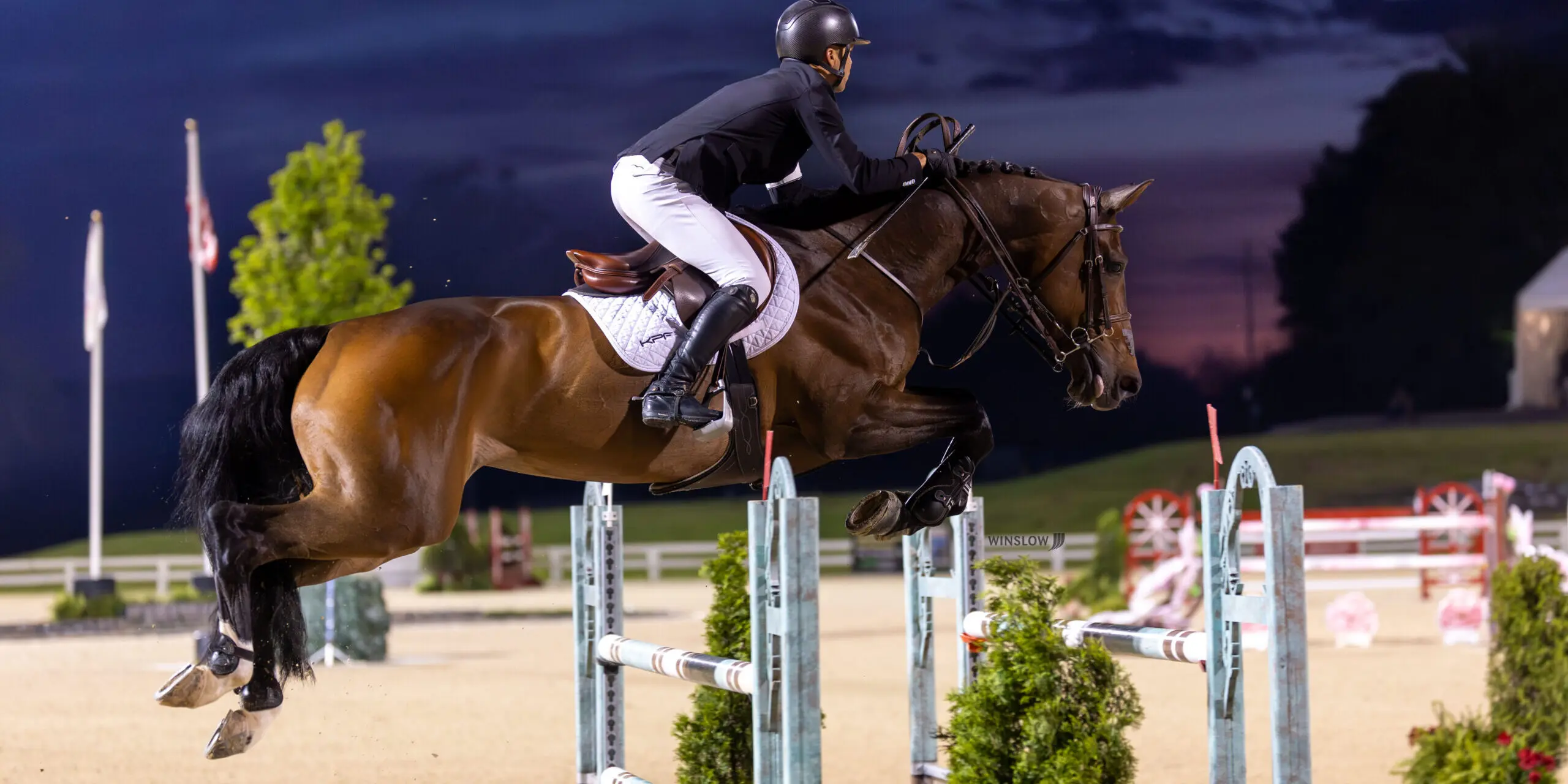 Kent Farrington on Oraphina. Kentucky Spring Horse Show 2025. 2560x1280