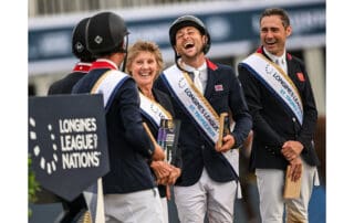 Team Britain - Mark Edwards, Jack Whitaker, Chef d’Equipe Di Lampard, Adrian Whiteway, and Tim Gredley