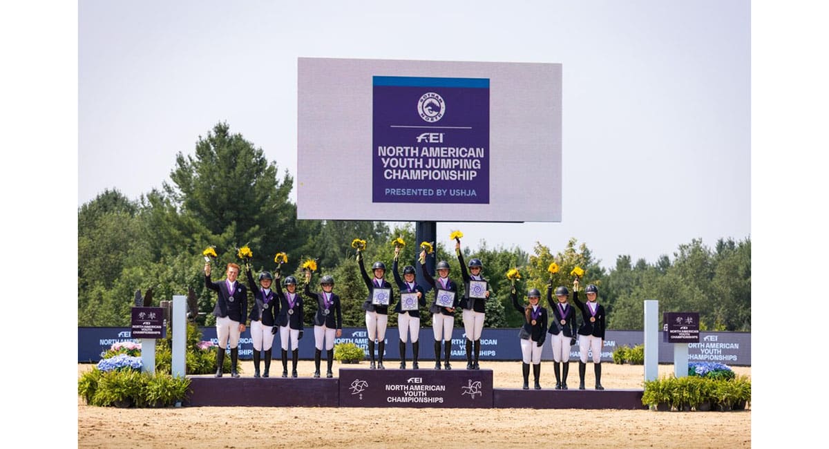 The NAYC Young Rider Team podium