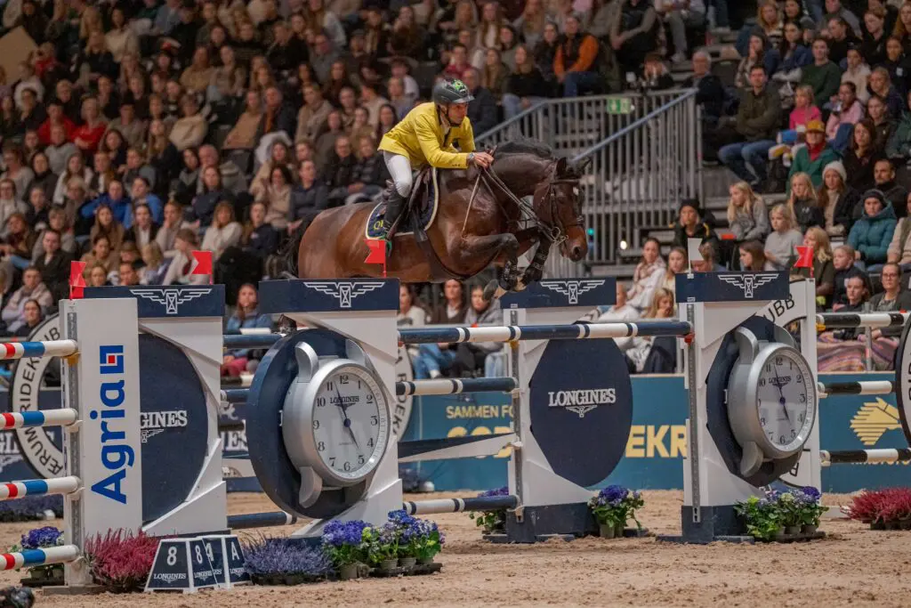 Yuri Mansur (BRA) and Qh Alfons Santo Antonio - second place at the Longines FEI Jumping World Cup - Oslo (NOR) (Photo: ©FEI/Kim C Lundin)