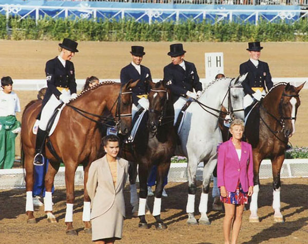 The U.S team at the 1992 Barcelona Olympics: Bredahl, Dover, Poulin and Lavell