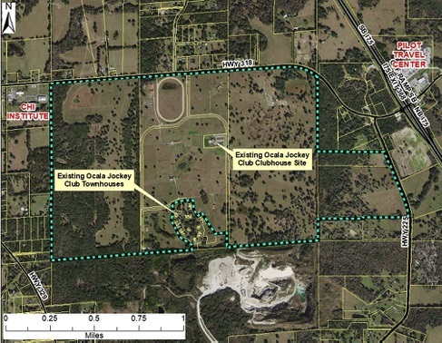Aerial view of the Ocala Jockey Club property