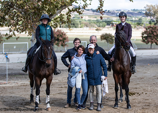 Participant Taylor McFall, right, and Bettina Hoy, with the Dragonfire Farm crew on the ground, and Hawley Bennett-Awad on the left.