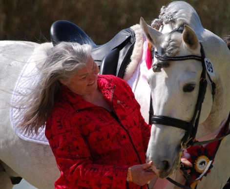 Terry with her beloved foundation Calificado stallion Fugitivo XII.