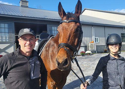 Jeff Lindberg and his student Gail DiStefano with the 12-year-old Westphalen Valentine