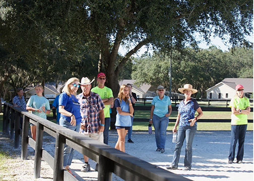Bob Giles walking a course