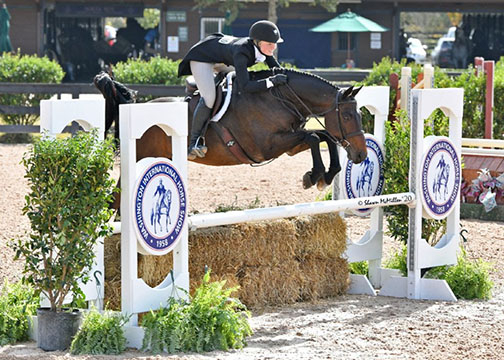 In WIHS 2020's inaugural class at Tryon, Margaret Stell, 17, of Winston-Salem, N.C., rode Clever to win the $10,000 WIHS Children’s Hunter Championship. Photo by Shawn McMillen Photography