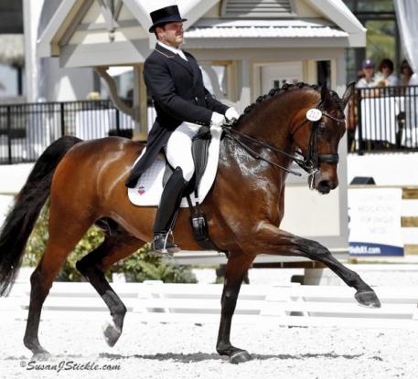 2010 US Dressage Team members for the World Equestrian Games, Todd Flettrich and Margaret Duprey's Otto performed consistently throughout the Winter Equestrian Festival is Wellington Florida performed strongly at the 2012 Olympic Selection Trials.Photo: Susan J Stickle