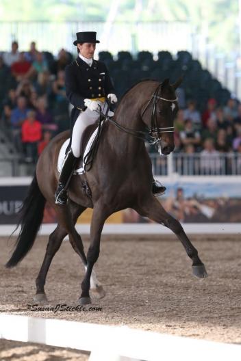 Tinne Vilhelmson-Silfven and Don Auriello half-pass their way to second place . photo: Susan J Stickle