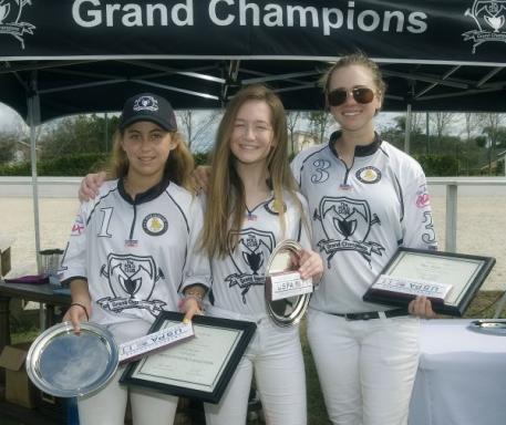 Grand Champions winning team Mia Astrada, Riley Ganzi, Chase Schwartz. Photo by Scott Fisher
