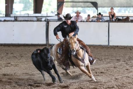 Rick Steed and Miss Chic Dun It at the 0,000 SBA Championship Finals. Photo by Mary Adelaide Brakenridge.