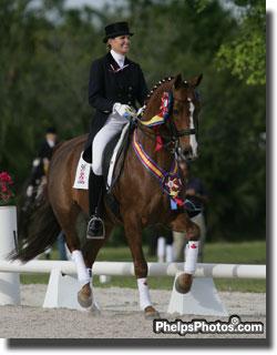Whether during the test or in her victory round Ashley Holzer always has a winning smile.