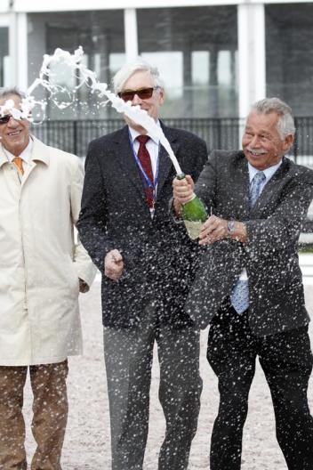 Rockwell, Torblad and Clarke Toast the new GDF arena.