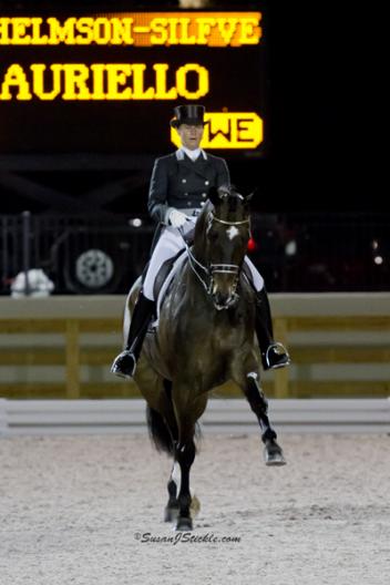 Tinne Vilhelmson-Silfven and Don Auriello (Hann br Don Davidoff) owned by Lovstra Stuteri won the Grand Prix Freestyle with a 76.350% (Photo: Susan J. Stickle - susanjstickle.com)