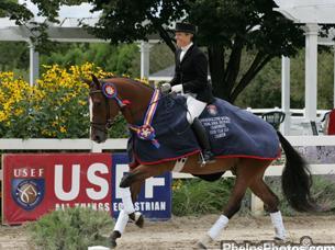 Karen Monks Riley and Aesthete won the Markel/USEF National Dressage Young Horse 4-Year-Old Championship in 2009