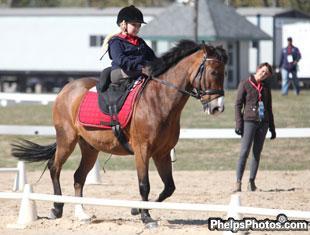 Stinna working with trainer Lotte Staarup