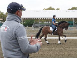 Steffen Peters coaching David Blake and Sir Albert