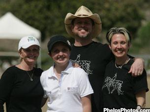 Debbie McDonald with Sydney, Dave and Anna Collier who attended the USPEA clinic following the Dressage Affaire in California