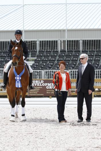 Pierre St Jacques and Lucky Tiger,  Terri Kane of Diamante Farms and Leif Tornblad (Photo: Susan J Stickle)