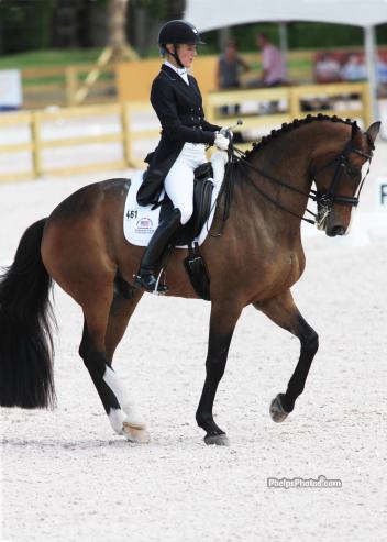Arlene 'Tuny' Page and Wild One, at the Global Dressage Festival Dressage Classic in their winning ride in the Open Grand Prix. (Photo: Mary Phelps - phelpsphotos.com)