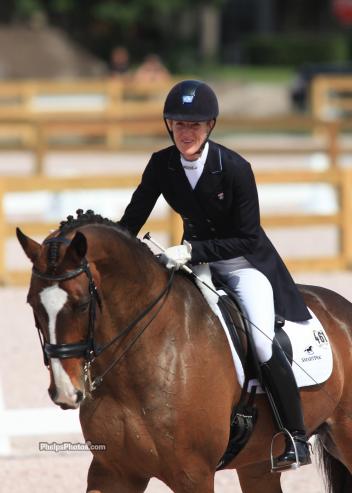 Arlene 'Tuny' Page and Wild One, at the Global Dressage Festival Dressage Classic in their winning ride in the Open Grand Prix. (Photo: Mary Phelps - phelpsphotos.com)