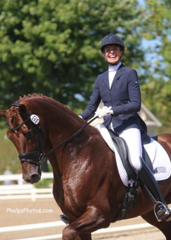 Charlotte Jorst and Vitalis at the Markel/USEF National Young Horse Championships, 2014. (Photo: Mary Phelps)