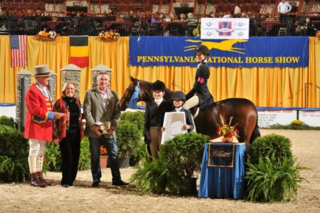 Daisy Farrish and SASSAFRAS CREEK win the Pony Hunters Winners Stake 