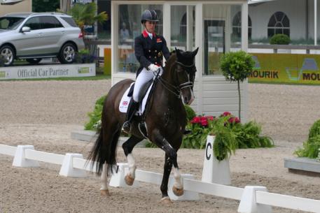 Charlotte Dujardin, produced the biggest score of the competition with a strong performance from her London 2012 Olympic Games double-gold medal winning partner, Valegro. (Photo: Marjon Hoen for dressagedirect)