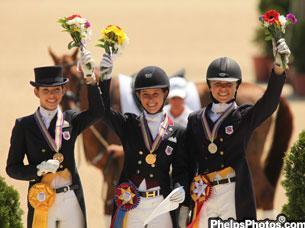 NAYRC 2011 Medalists: Bronze, Chase Hickok, Gold, Isabelle Leibler, and Silver, Brandi Roenick