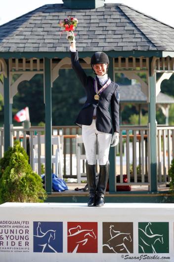 2012 FEI Freestyle Gold Medalist Laurence Blais Tetreault wins her second gold medal in the FEI Junior Freestyle Championships July 20, 2013. (Photo: SusanJStickle.com)