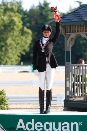 Naima Moreira Laliberte wins her second silver medal at NAJYRC in the Junior FEI Freestyle Championships (Photo: SusanJStickle.com)