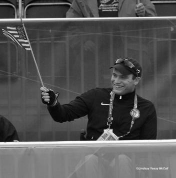 Jonathan Wentz cheering on his team at the 2012 London Paralympics (Photo: Lindsay Yosay McCall)