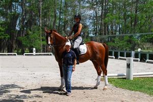 Stacy Parvey-Larsson and Benidetto with Debbie McDonald [Tracy Schlabach]